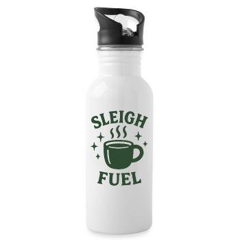 Sleigh Fuel Coffee Mug Holiday Humor - Water bottle with straw - white - Right