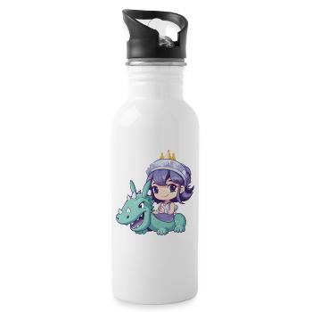 Prinzessin Drache Comic - Trinkflasche mit integriertem Trinkhalm - Weiß - Rechts