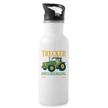 Traktorfahrer Hobby Bauer Traktor Männer Spruch - Trinkflasche mit integriertem Trinkhalm - Weiß - Rechts