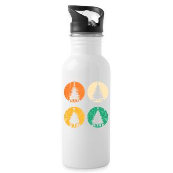 Weihnachtsmann Weihnachtsbaum Weihnachten - Trinkflasche mit integriertem Trinkhalm - Weiß - Rechts