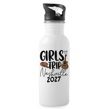 Girls Trip Nashville 2027 - Trinkflasche mit integriertem Trinkhalm - Weiß - Rechts