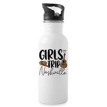Girls Trip Nashville - Trinkflasche mit integriertem Trinkhalm - Weiß - Rechts