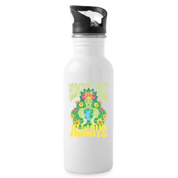 Menschlichkeit Equality Humanity First Always - Trinkflasche mit integriertem Trinkhalm - Weiß - Rechts