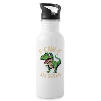 Kräischen Dino Sechs Sieben - Trinkflasche mit integriertem Trinkhalm - Weiß - Rechts