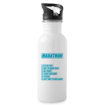 6 Stages of Marathon Funny Run Jogging Runner - Water bottle with straw - white - Right