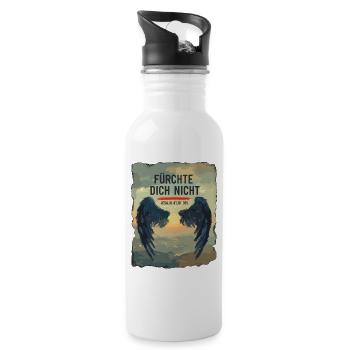 FEAR NOT Bible Isaiah 41:10 - Water bottle with straw - white - Right