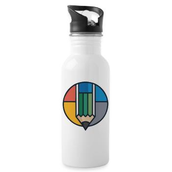 Icône du Crayon Roue des Couleurs - Gourde avec paille intégrée - blanc - Droite