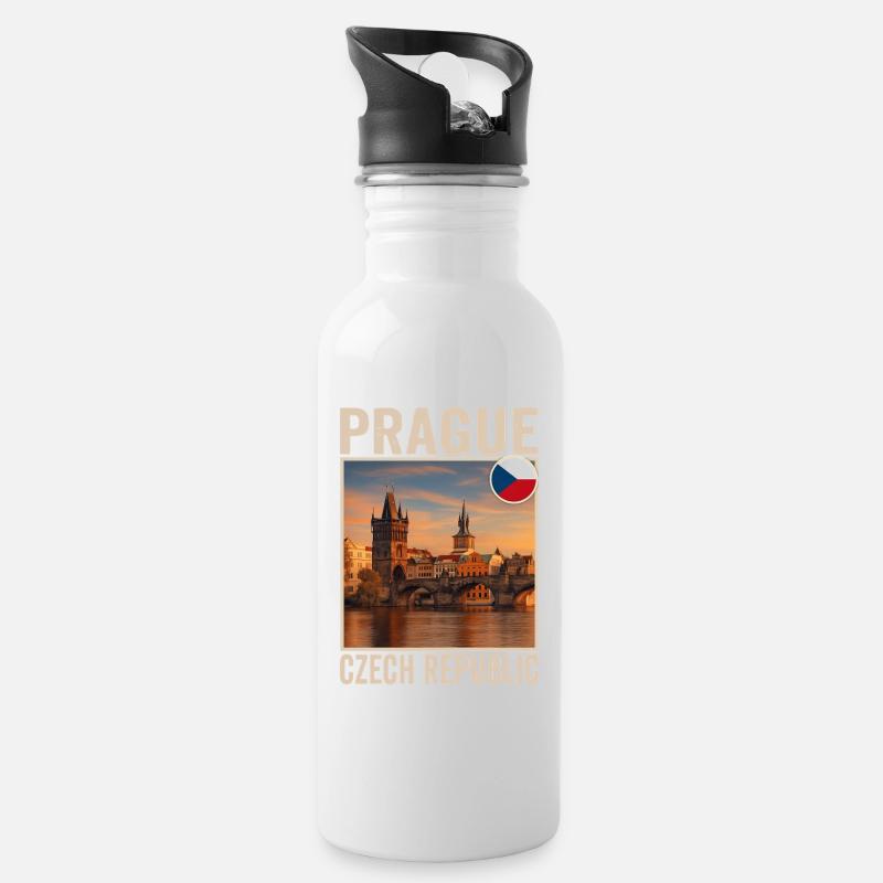 Prague - Gourde avec paille intégrée - blanc
