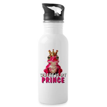 GRENOUILLE Où est mon Prince - Gourde avec paille intégrée - blanc - Droite