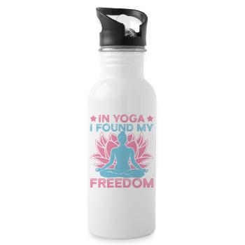 Yoga In Yoga I Found My Freedom Funny Yoga - Water bottle with straw - white - Right