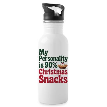 My Personality Is 90% Christmas Snacks Funny Gift - Water bottle with straw - white - Right