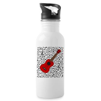 Ukulele Musical Notes Music Teacher Musician - Water bottle with straw - white - Right