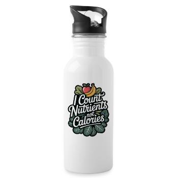 Nutritionist I Count Nutrients Health Coach - Water bottle with straw - white - Right