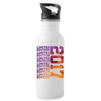 9 ANS ÉDITION LIMITÉE 2017 9E ANNIVERSAIRE - Gourde avec paille intégrée - blanc - Droite
