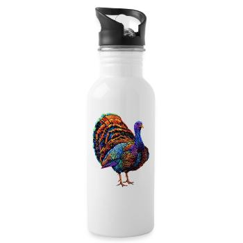 Turkey Chickens Bird Turkey - Water bottle with straw - white - Right