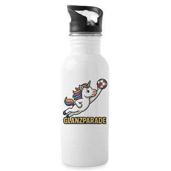 Gardien de balle Unicorn, arrêt brillant, enfants - Gourde avec paille intégrée - blanc - Droite