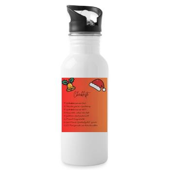 Christmas Checklist Design - Water bottle with straw - white - Right