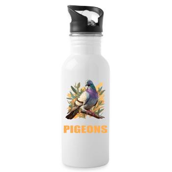 Pigeons Pigeon - Gourde avec paille intégrée - blanc - Droite