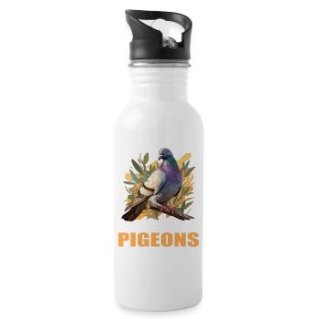Pigeons Pigeon - Gourde avec paille intégrée - blanc - Droite