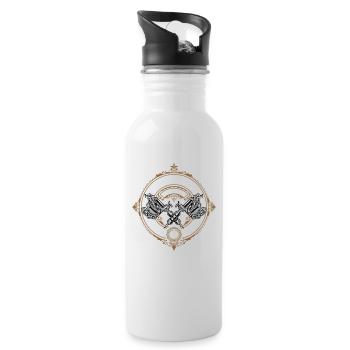Tattoo Artist Gifts - Water bottle with straw - white - Right