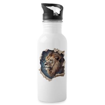 Lion Vintage - Gourde avec paille intégrée - blanc - Droite