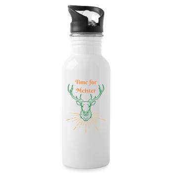 Time for Meister Hirsch - Water bottle with straw - white - Right