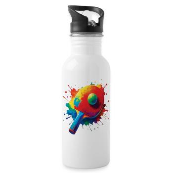 Tennis de Table - Design Sport Ping-Pong Splash - Water bottle with straw - white - Right