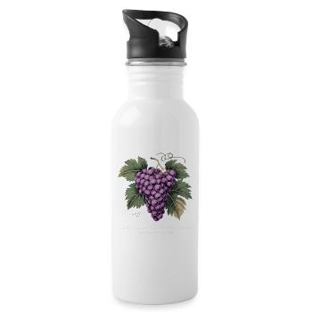 Vintage Weintrauben - Trinkflasche mit integriertem Trinkhalm - Weiß - Rechts