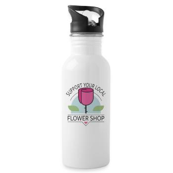 Plantes de jardin floriste - Gourde avec paille intégrée - blanc - Droite