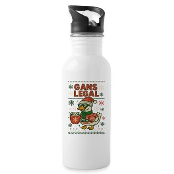 Gans Legal Weihnachtsgans Lustiger Spruch - Trinkflasche mit integriertem Trinkhalm - Weiß - Rechts