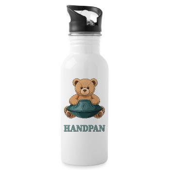 Handpan Teddy Bear - Trinkflasche mit integriertem Trinkhalm - Weiß - Rechts