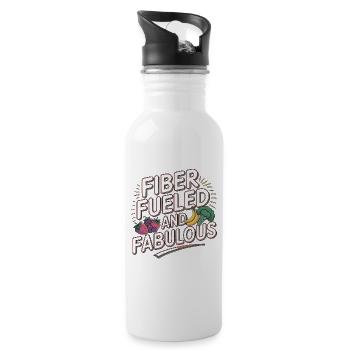 Nutritionist Fiber Fueled And Fabulous Dietitian - Water bottle with straw - white - Right