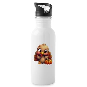 Thanksgiving Truthahn Baby - Trinkflasche mit integriertem Trinkhalm - Weiß - Rechts