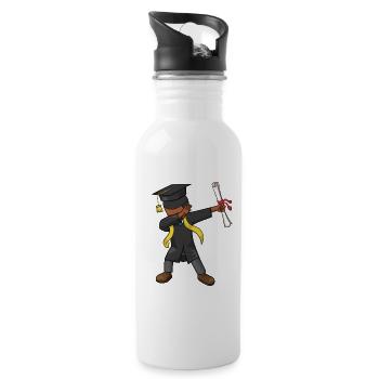 Dabbing Graduate College High School Class 2026 - Water bottle with straw - white - Right