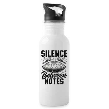 Silence Between Notes - Trinkflasche mit integriertem Trinkhalm - Weiß - Rechts