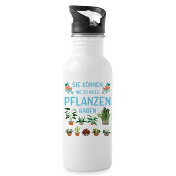 Gardener Saying Gardening Hobby Gardener Allotment Gardener - Water bottle with straw - white - Right