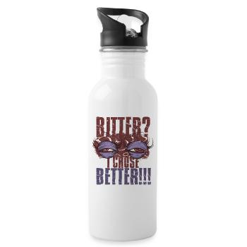 Kaffeeentzug Koffeinfrei Ex-Kaffeetrinker - Trinkflasche mit integriertem Trinkhalm - Weiß - Rechts