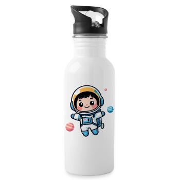 Little Astronaut - Water bottle with straw - white - Right