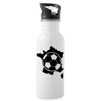 Frankreich Soccer Fußball - Trinkflasche mit integriertem Trinkhalm - Weiß - Rechts