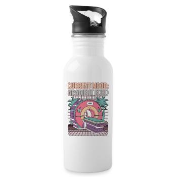 MRI Tech Current Mood Gradient Echo Radiologist - Trinkflasche mit integriertem Trinkhalm - Weiß - Rechts
