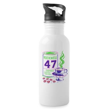 Rockwell 47 Neon Coffee Art - Water bottle with straw - white - Right