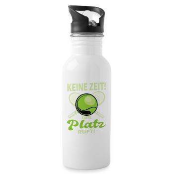 Joueur de tennis offre des tenues de paroles de tennis - Gourde avec paille intégrée - blanc - Droite