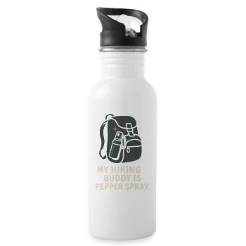 Women's solo hiker empowerment trail - Water bottle with straw - white - Right
