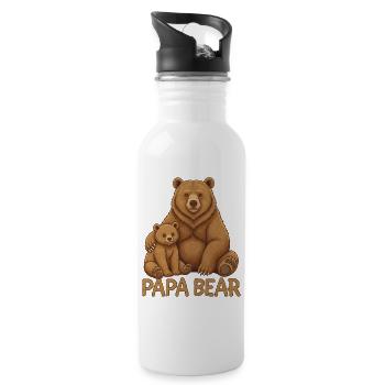 Papa Bear - Water bottle with straw - white - Right