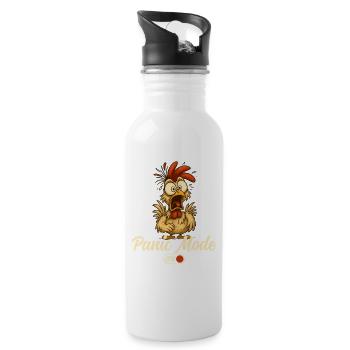 Dessin animé Coq en mode panique - Gourde avec paille intégrée - blanc - Droite
