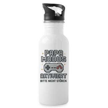 Dad Mode Enabled, Gamer Dad Shirt - Water bottle with straw - white - Right