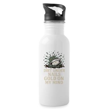 Goldwaschen Hobby Geschenk Creek Pan - Trinkflasche mit integriertem Trinkhalm - Weiß - Rechts