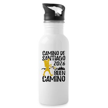 Buen Camino 2026 | Way of St. James, Pilgrims, Santiago - Water bottle with straw - white - Right