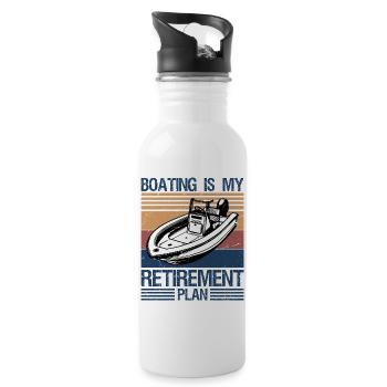 Boating Is My Retirement Plan - Trinkflasche mit integriertem Trinkhalm - Weiß - Rechts