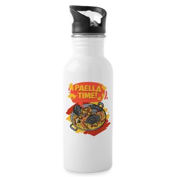 Paella Time - Trinkflasche mit integriertem Trinkhalm - Weiß - Rechts